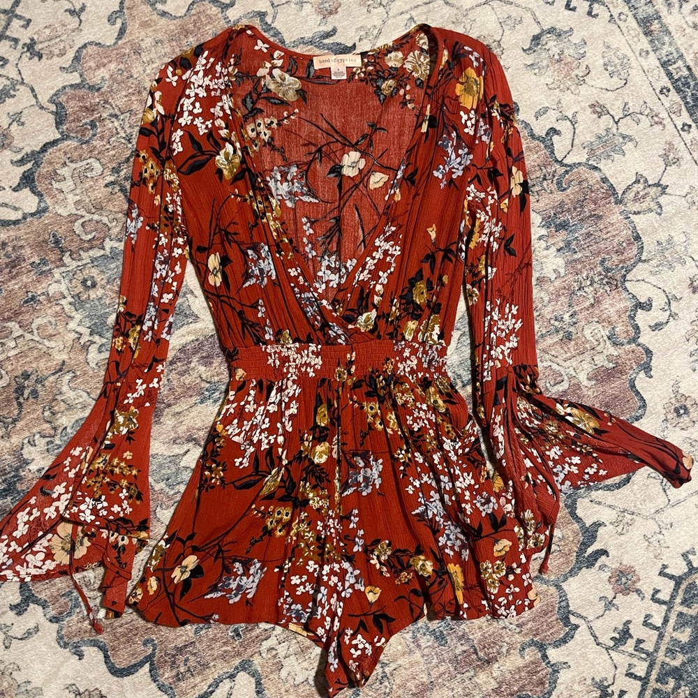 Band of Gypsies Red Floral Jumpsuit